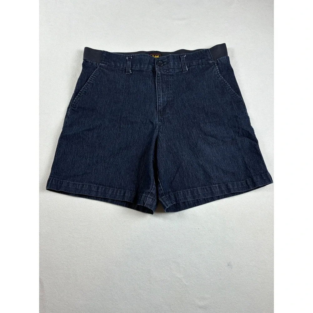 Lee Denim Shorts Women Size 12 Blue Mid‎ Rise Stretch Casual Summer